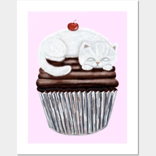 Kitty Cupcake Illustration Posters and Art